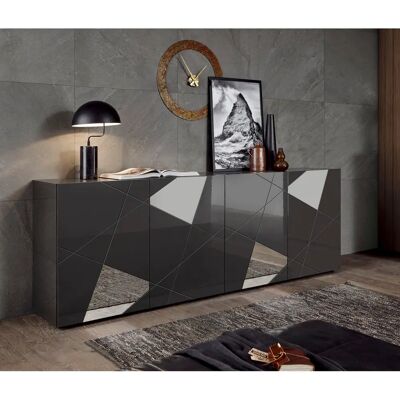 Aparador INOSIGN Vittoria - Moderno en Gris de Alto Brillo Aparador INOSIGN Vittoria - Moderno en Gris de Alto Brillo