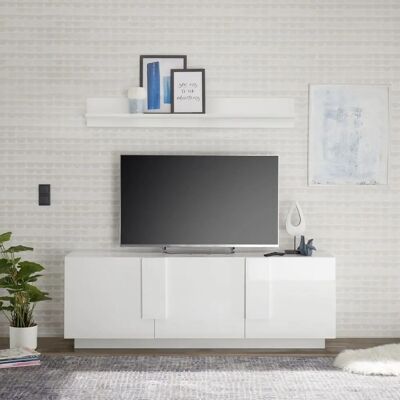 LC Jupiter Sideboard - Blanco lacado brillante - 3 puertas LC Jupiter Sideboard - Blanco lacado brillante - 3 puertas