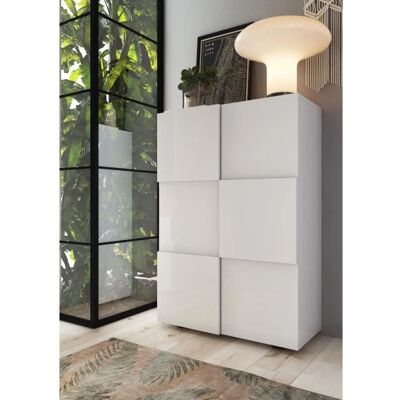 LC Dama Armoire à Chaussures - Blanc Brillant - 78cm - Publicité LC Dama Armoire à Chaussures - Blanc Brillant - 78cm - Publicité