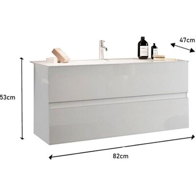 WELLTIME Départ 80cm Lavabo rectangulaire en céramique blanc - Publicité WELLTIME Départ 80cm Lavabo rectangulaire en céramique blanc - Publicité