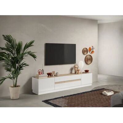 Vente-unique EMORA Meuble TV - Moderne, Éco-Responsable, 2 Portes & 2 Tiroirs - Publicité Vente-unique EMORA Meuble TV - Moderne, Éco-Responsable, 2 Portes & 2 Tiroirs - Publicité