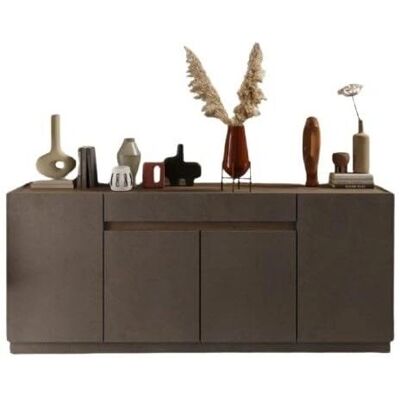 Buffet Contemporain Bronze et Chêne - 4 Portes 1 Tiroir Firenze - Publicité Buffet Contemporain Bronze et Chêne - 4 Portes 1 Tiroir Firenze - Publicité