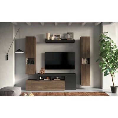 AZURA HOME DESIGN Conjunto mueble TV FREEDOM Lava/roble Mercure - Mueble de televisión AZURA HOME DESIGN Conjunto mueble TV FREEDOM Lava/roble Mercure - Mueble de televisión