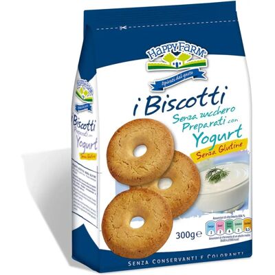 Biscotti allo Yogurt Happy Farm Senza Glutine - Latte, Uova, 300g Biscotti allo Yogurt Happy Farm Senza Glutine - Latte, Uova, 300g