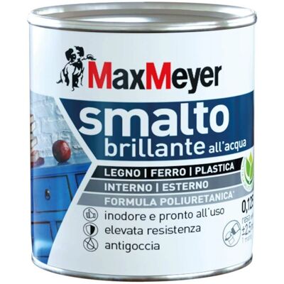 Smalto poliuretanico a base d'acqua MaxMeyer - Bianco - 0,125L - Vernice Smalto poliuretanico a base d'acqua MaxMeyer - Bianco - 0,125L - Vernice