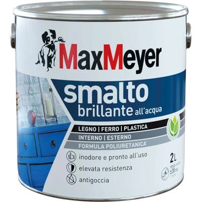 MAXMEYER Smalto Lucido ad Acqua - Interni/Esterni, 2L MAXMEYER Smalto Lucido ad Acqua - Interni/Esterni, 2L