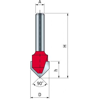 Freud F03FR01633 - Fresa de ranura en V - Ø12,7mm - Para todos los materiales Freud F03FR01633 - Fresa de ranura en V - Ø12,7mm - Para todos los materiales