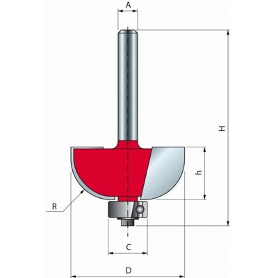 Freud Modell F03FR01695 Konvexe Fräser - H12,7/54,2 - Q8 Z2 Freud Modell F03FR01695 Konvexe Fräser - H12,7/54,2 - Q8 Z2