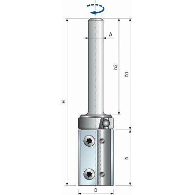 Freud - Fresa recta con insertos intercambiables y rodamiento - End Mill Freud - Fresa recta con insertos intercambiables y rodamiento - End Mill