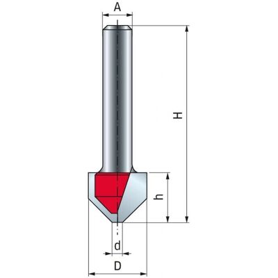 Fresa en V Freud - Ø16 H12.5/60 Q8 Z2 - Tipo de producto Fresa en V Freud - Ø16 H12.5/60 Q8 Z2 - Tipo de producto