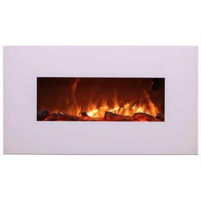 Chimenea eléctrica de pared Sined Monte Bianco - Efecto llama LED, 1500W Chimenea eléctrica de pared Sined Monte Bianco - Efecto llama LED, 1500W