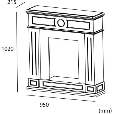 Marco para Chimenea Eléctrica Lipari - Negro Moderno MDF - 95x109cm Marco para Chimenea Eléctrica Lipari - Negro Moderno MDF - 95x109cm