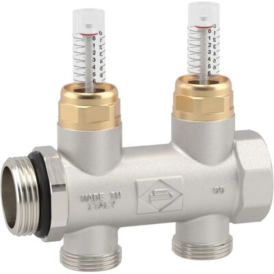 Collettore d'acqua Poletti C36 in ottone - 2 vie Eurokono 3/4'' Ingresso Collettore d'acqua Poletti C36 in ottone - 2 vie Eurokono 3/4'' Ingresso