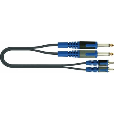 Câble audio Quik Lok noir 2 RCA 5 m Mono jack Câble audio Quik Lok noir 2 RCA 5 m Mono jack