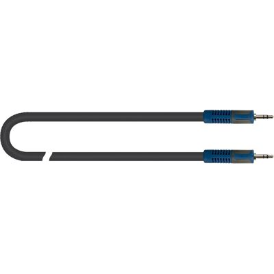 Quik-Lok 3,5mm Audiokabel - 5m - Schwarz, Blau, Grau Quik-Lok 3,5mm Audiokabel - 5m - Schwarz, Blau, Grau