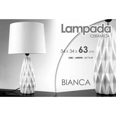 Webmarketpoint Lámpara de mesa blanca de cerámica - Lámpara de mesa Webmarketpoint Lámpara de mesa blanca de cerámica - Lámpara de mesa