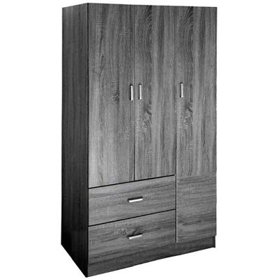 Webmarketpoint Armario de dormitorio gris - Armario con tres puertas y dos cajones Webmarketpoint Armario de dormitorio gris - Armario con tres puertas y dos cajones
