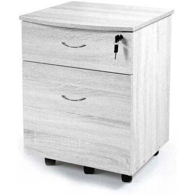 Unidad de cajones blanca de oficina Bakaji - Con cerradura, 5 ruedas, compacta Unidad de cajones blanca de oficina Bakaji - Con cerradura, 5 ruedas, compacta