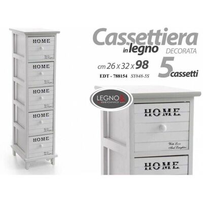 Webmarketpoint Cassettiera stretta in legno bianco - Cassettiera Webmarketpoint Cassettiera stretta in legno bianco - Cassettiera