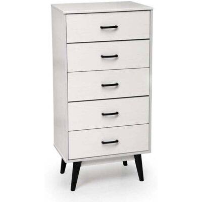 Webmarketpoint Cómoda blanca de 5 cajones - Muebles de dormitorio Webmarketpoint Cómoda blanca de 5 cajones - Muebles de dormitorio