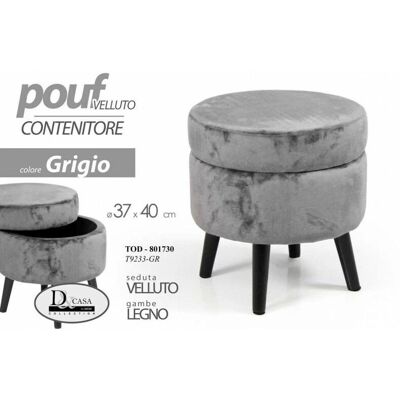 BAKAJI - Samtstoff-Storage-Pouf Modell 37x40 - Pouf mit Stauraum BAKAJI - Samtstoff-Storage-Pouf Modell 37x40 - Pouf mit Stauraum