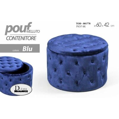 Iperbriko Blau Aufbewahrungs Hocker - Retro Design - 60cm Iperbriko Blau Aufbewahrungs Hocker - Retro Design - 60cm