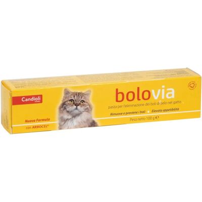 Candioli Marque BoloVia Pasta pour Chats - Élimination de Boules de Poils - 100g - Publicité Candioli Marque BoloVia Pasta pour Chats - Élimination de Boules de Poils - 100g - Publicité