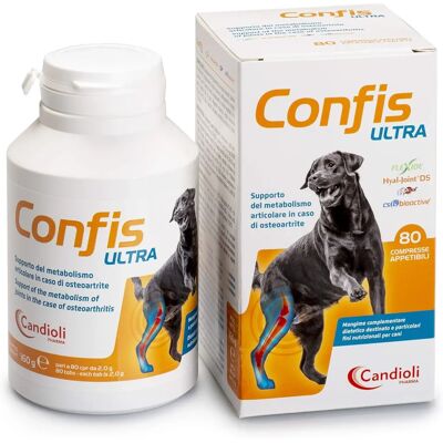 Candioli Confis Ultra Support Articulaire pour Chiens - 80 Comprimés - Publicité Candioli Confis Ultra Support Articulaire pour Chiens - 80 Comprimés - Publicité