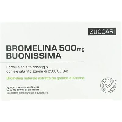 Zuccari Bromelina 500 - Supporta digestione e drenaggio - Integratore alimentare Zuccari Bromelina 500 - Supporta digestione e drenaggio - Integratore alimentare