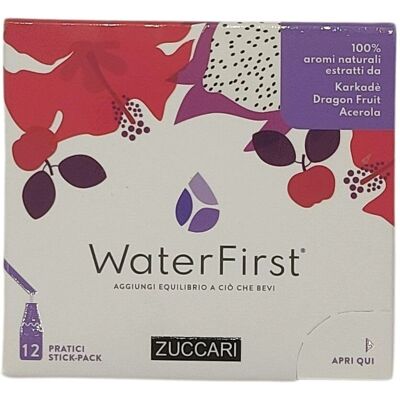 Zuccari WaterFirst Karkadè Frutta del Drago e Acerola - Aromatizzatore per Bevande - 12 Stick Zuccari WaterFirst Karkadè Frutta del Drago e Acerola - Aromatizzatore per Bevande - 12 Stick