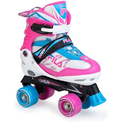 Fila Quad Joy Girl - Kindereiskaten - Verstellbar, Weiß/Rosa/Hellblau Fila Quad Joy Girl - Kindereiskaten - Verstellbar, Weiß/Rosa/Hellblau