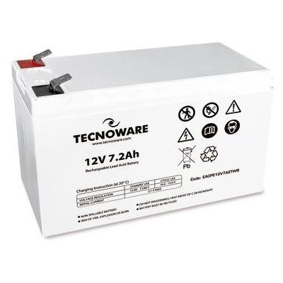 Tecnoware 12V 7.2Ah Lead Acid Battery - Sealed, UPS, Surveillance Tecnoware 12V 7.2Ah Lead Acid Battery - Sealed, UPS, Surveillance