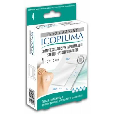 Desa Pharma Icopiuma Garze adesive sterili, impermeabili - Post-Operatorie - 4 pezzi Desa Pharma Icopiuma Garze adesive sterili, impermeabili - Post-Operatorie - 4 pezzi
