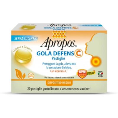 Apropos Gola Defens C Limone Zenzero - Pastiglie per la gola Apropos Gola Defens C Limone Zenzero - Pastiglie per la gola