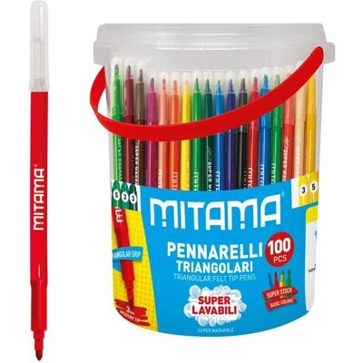 Marqueurs Mitama à Prise Triangulaire - Pointe Fine 3mm - Couleurs Variées - 100 pcs Marqueurs Mitama à Prise Triangulaire - Pointe Fine 3mm - Couleurs Variées - 100 pcs