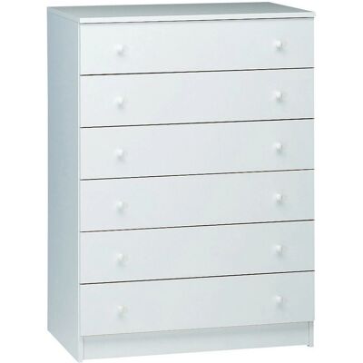 SARMOG - Cassettiera capri bianco 47x77x108 cm 6 cassetti - Bianco - 47x77x108 cm - dresser SARMOG - Cassettiera capri bianco 47x77x108 cm 6 cassetti - Bianco - 47x77x108 cm - dresser