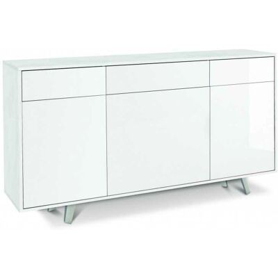 SARMOG Aparador moderno italiano - 3 puertas, 3 cajones - Blanco SARMOG Aparador moderno italiano - 3 puertas, 3 cajones - Blanco