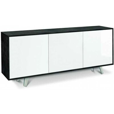 Aparador Moderno Sarmog Oxido Negro / Blanco Brillante - 177x41x74 cm Aparador Moderno Sarmog Oxido Negro / Blanco Brillante - 177x41x74 cm