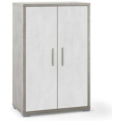 Webmarketpoint Sarmog - Armario doble puertas - 71x41x110 cm - Cemento y Óxido Blanco Webmarketpoint Sarmog - Armario doble puertas - 71x41x110 cm - Cemento y Óxido Blanco