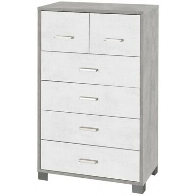 Webmarketpoint Cajonera alta Cemento Blanco 6 cajones - Armario alto con 6 cajones Webmarketpoint Cajonera alta Cemento Blanco 6 cajones - Armario alto con 6 cajones