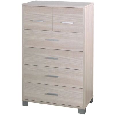 WEBMARKETPOINT Mueble alto de 6 cajones de Olmo Claro - Chest of drawers WEBMARKETPOINT Mueble alto de 6 cajones de Olmo Claro - Chest of drawers
