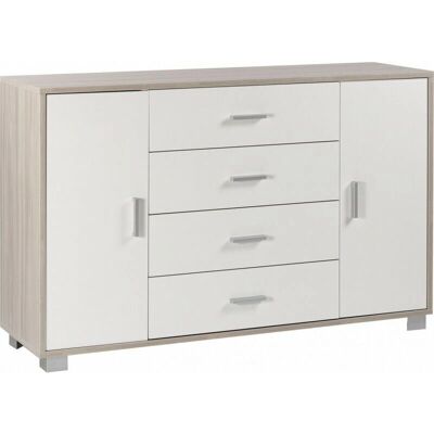 Aparador Blanco Olmo - 2 Puertas, 4 Cajones, 136x41x86 cm Aparador Blanco Olmo - 2 Puertas, 4 Cajones, 136x41x86 cm