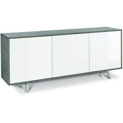 Sarmog Beton Weiß Sideboard - 3 Türen, Push-Pull - 177x41x74cm Sarmog Beton Weiß Sideboard - 3 Türen, Push-Pull - 177x41x74cm