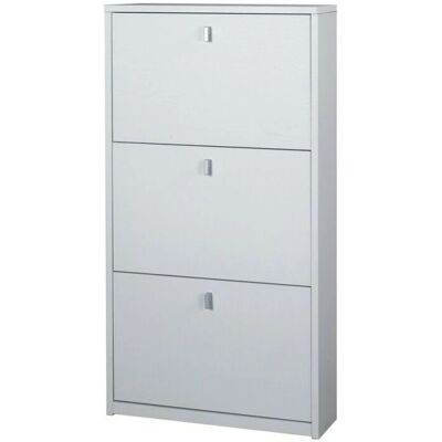 WEBMARKETPOINT Zapatero compacto 3 puertas blanco ceniza - Zapatero WEBMARKETPOINT Zapatero compacto 3 puertas blanco ceniza - Zapatero