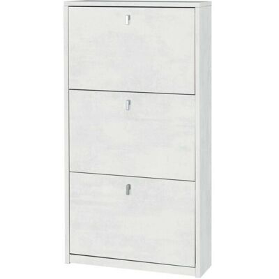 WEBMARKETPOINT Armario compacto con tres puertas - Óxido blanco WEBMARKETPOINT Armario compacto con tres puertas - Óxido blanco