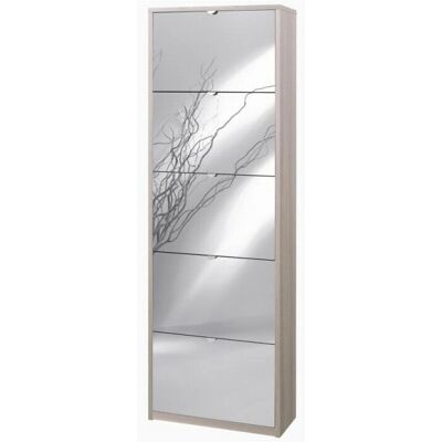 WEBMARKETPOINT Armario Zapatero Elm Light - Ahorro de espacio, Puertas con espejo WEBMARKETPOINT Armario Zapatero Elm Light - Ahorro de espacio, Puertas con espejo