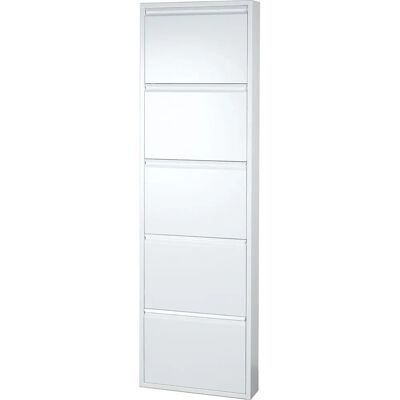 Zapatero de Metal Blanco SARMOG - 5 Estantes Compacto Zapatero de Metal Blanco SARMOG - 5 Estantes Compacto