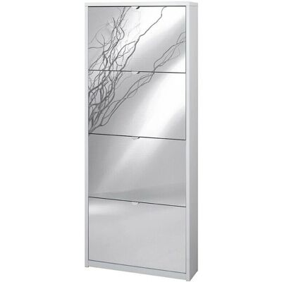 Iperbriko Scarpiera Slim - Quattro Porte con Specchio - Risparmio Spazio Iperbriko Scarpiera Slim - Quattro Porte con Specchio - Risparmio Spazio