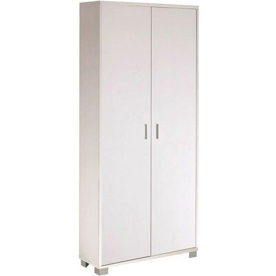 Armario Sarmog 747k - Blanco Flamígero, Estantes ajustables, 83x29x190 cm Armario Sarmog 747k - Blanco Flamígero, Estantes ajustables, 83x29x190 cm