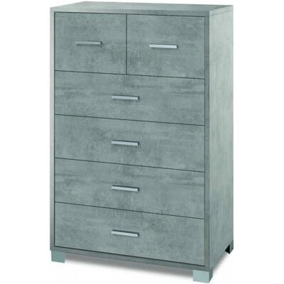Sarmog Mera Cómoda moderna gris 6 cajones - Tipo de producto Sarmog Mera Cómoda moderna gris 6 cajones - Tipo de producto